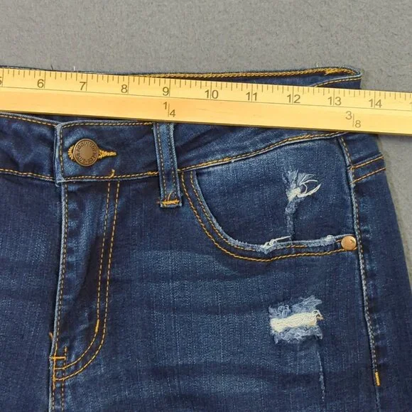 Judy Blue Jean Shorts Women's M Blue Denim Cuffed - Picture 3 of 9